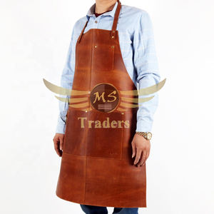Delantal de trabajo de cuero personalizado para jardinería Industrial, correa ajustable resistente al calor, pierna dividida resistente al calor, soldadura de cuero - Product Image 2