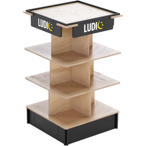 ยืนแสดงปรับแต่ง54X94โลโก้ที่กำหนดเอง360องศาแสดงตารางไม้แสดงสำหรับร้านค้าเกม - Product Image 4