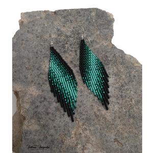<b>Emerald</b> Green Statement Ombre Modern Earrings - Product Image 1