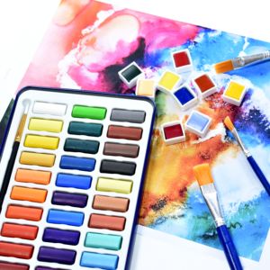 Meike — boîte en étain avec pinceaux, 30 couleurs, image dans une boîte en étain, peinture solide pour artiste, aquarelle - Product Image 4
