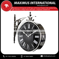 Fournisseur en vrac Horloge murale décorative en métal pour gare de train à paroi latérale Horloge murale de style antique pour la décoration de la maison et du bureau
