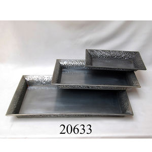 Juego de 3 bandejas de metal para el hogar y hoteles, bandejas de servicio de alimentos de alta calidad, personalizadas, venta al por mayor, novedad - Product Image 4