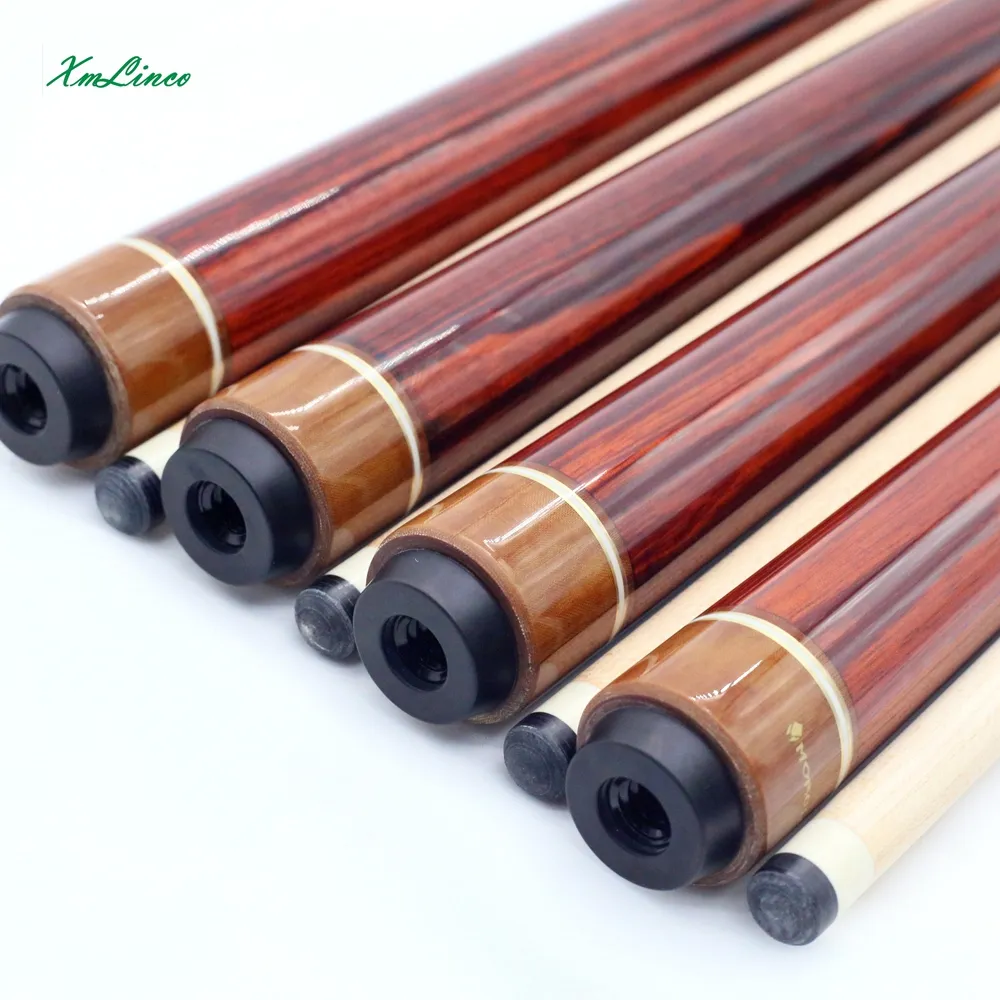 Xmlinco 1/2 분할 cues 곱슬 cocobolo 흑단 수제 인레이 carom 한국 당구 큐