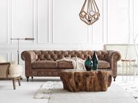 Luxus-Möbel Modernes Sofa aus PU-Leder mit Holzbeinen, Dreisitzer Top-Qualität Chesterfield Couch-Set für Zuhause & Villa
