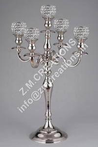 Lustre en aluminium fait main, finition nickel, 52 cm, centre de table pour mariage, Saint-Valentin, Pâques, Noël - Product Image 6
