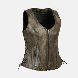 TOP QUALITY SPORTS HANDMADE LEATHER MOTORCYCLE WAISTCOAT MADE WITH 3MM THICK LEATHER BIKER VEST <b>MOTORBIKE</b> VEST - Product Image 1