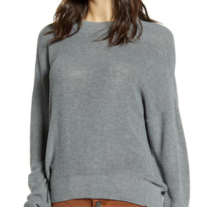 Vente en gros Pull-over léger à manches longues et col rond Tops pour femmes Cardigan tricoté décontracté automne hiver - Product Image 1