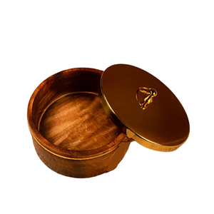 Boîte Chapati en bois de conception fantastique avec couvercle en métal boîte Roti de taille et de forme personnalisées à des prix abordables - Product Image 4