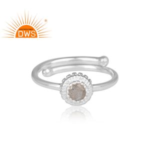 Anillo de plata de primera ley con gema labradorita para mujer, sortija, plata esterlina 925, diseño clásico, hecho a mano - Product Image 2