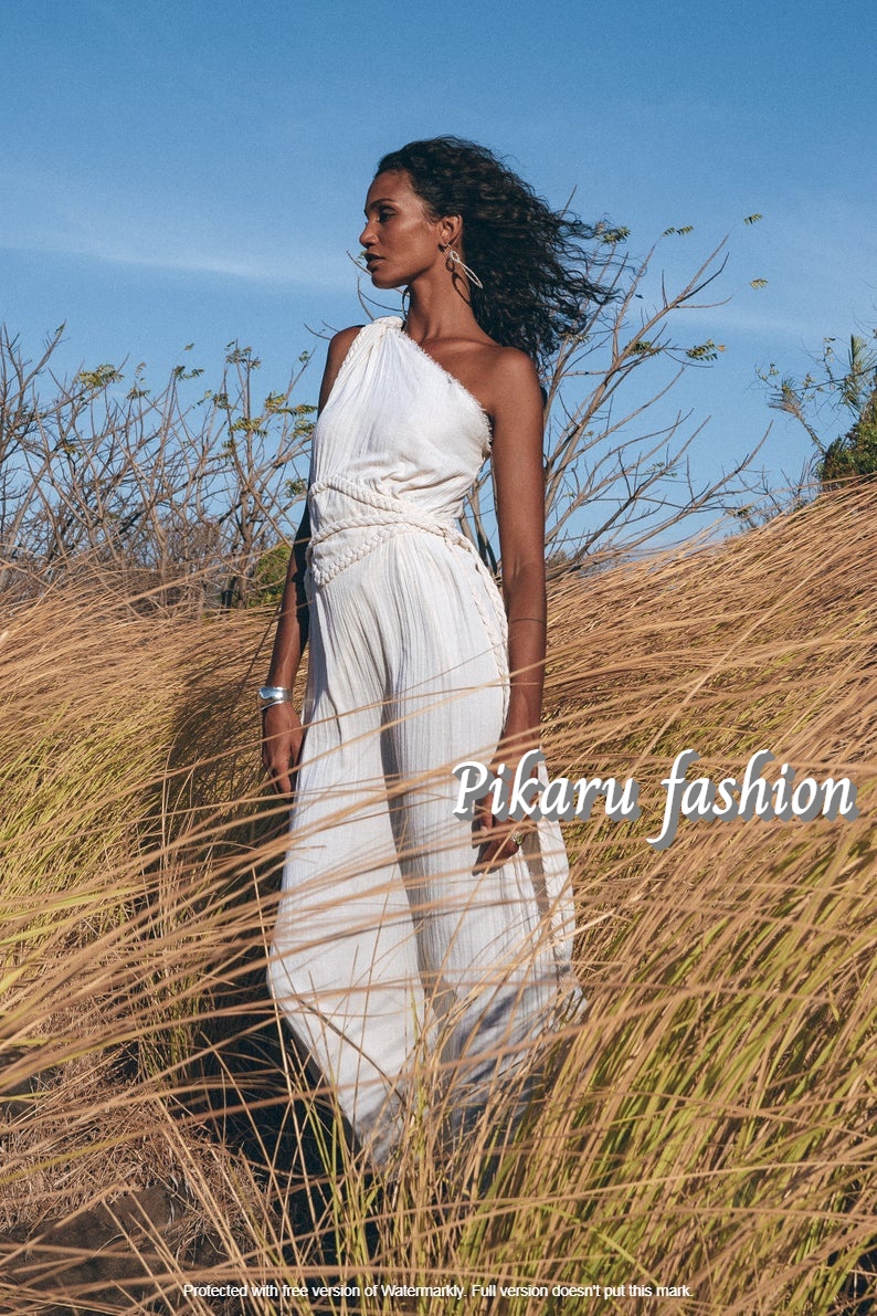 Shop One Shoulder Pure Italy Linen Cotton Dresses for Women