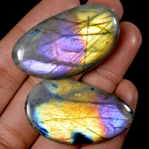 Pierre précieuse naturelle de palmier Dhorgems, cristal de labradorite, pierre précieuse en vrac pour la fabrication de bijoux - Labradorite chatoyante en provenance du Rajasthan - Product Image 3