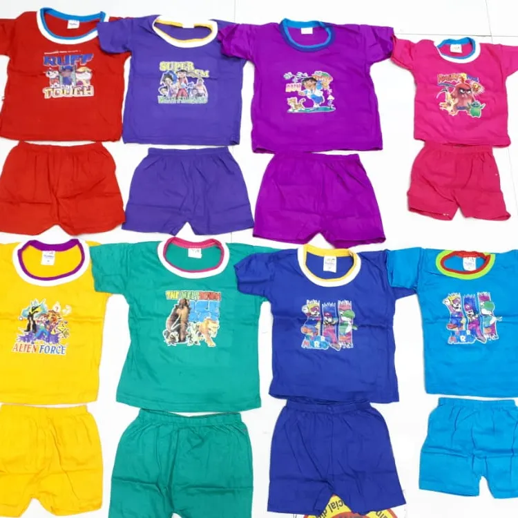 Conjunto de manga corta para niños, ropa de bebé de algodón puro