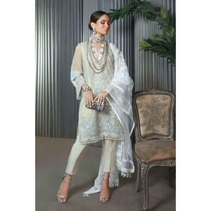 Kameez shalwar สำหรับเด็กผู้หญิงผิวดำ3ชิ้นชุดสูทลูกไม้ปักเลื่อมธรรมชาติสำหรับอินเดียฤดูร้อน - Product Image 6