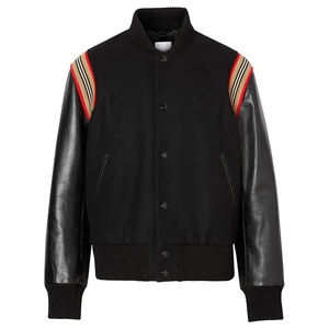 Veste d'varsity en cuir pour homme, OEM, styliste personnalisé, manches en cuir, boléro - Product Image 1