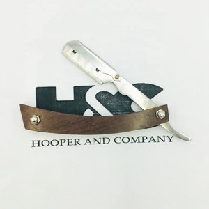 Top Trend Darks Brown Color Coating High Quality Pakka Wood Handle Barber <b>Straight</b> Shaving <b>Razor</b> With Wood Handle - Product Image 5