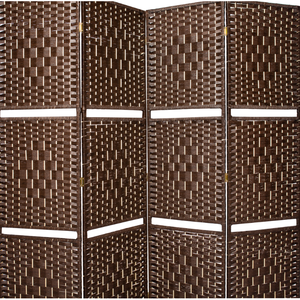 Home Decor Bamboo Woven Panel Room Divider, Privacy Partition <strong>Screen</strong>, Bamboo Room Divider 4 Panels <strong>Wicker</strong> Room <strong>Screen</strong> Divider - Product Image 3
