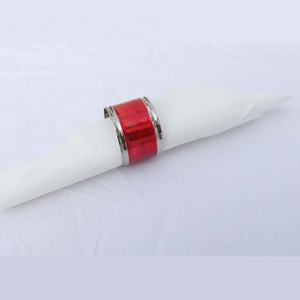 Porte-serviettes rond en métal pour table de mariage Rond de serviette décoratif en alliage argenté Rond de serviette décoratif bon marché avec émail de couleur bleue - Product Image 2