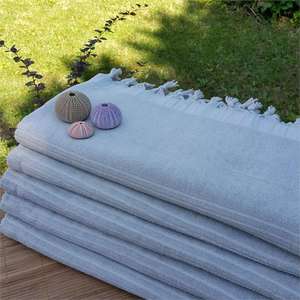 Toalla de playa Peshtemal turca de calidad OYA HOME 100% algodón de secado rápido y patrón de rayas de Color sólido absorbente - Product Image 5