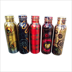 Copper Bottle <b>Set</b> Copper Water Bottle <b>Set</b> Diamond Hammered Bottle 35oz Drinkware Copper <b>Set</b> - Product Image 2