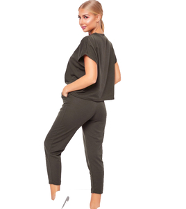 Chándal de terciopelo con logotipo personalizado para mujer, conjunto de dos piezas unisex, chándal de carga de media manga lisa - Product Image 2