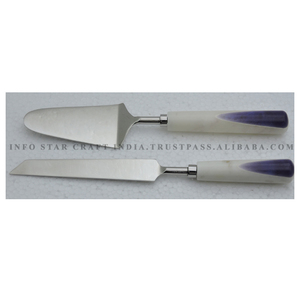 Mango de piedra de mármol de nuevo diseño y herramientas de cuchillo de desierto de pastel de acero inoxidable superventas 2024 herramientas de cocina - Product Image 4