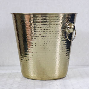 Manijas de perilla martillada de acero inoxidable Chapado en latón para enfriadores de vino y enfriadores de champán Cubo de hielo Fabricante y proveedor de metal - Product Image 5