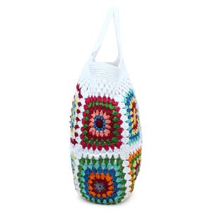 Bolso de hombro de algodón de ganchillo hecho a mano, bandolera de yute, cordón de algodón - Product Image 6