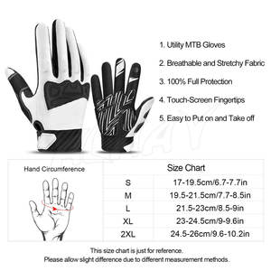 Gants coupe-vent doigt complet, accessoire de sport, écran tactile, longs doigts - Product Image 6