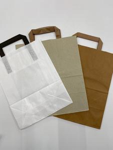 Sacs en papier kraft recyclables en gros avec logo personnalisé imprimé en flexographie et poignée plate pour usage artisanal - Product Image 6