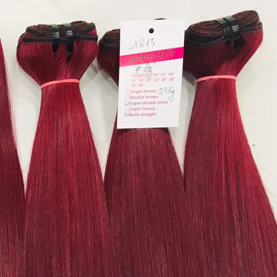 Hurry & Get Discount While Stock Lasts! Red Color Silky Straight Texture Raw Vietnamese Hair Extensions High Quality