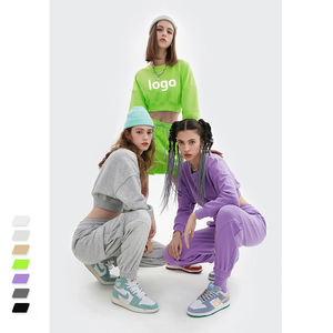 Sudadera con capucha para mujer, con logo personalizado, ropa de calle de talla grande para invierno, Top corto con cremallera de diseñador - Product Image 2