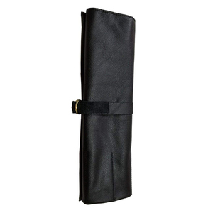 Leather Kitchen <b>tool</b> <b>Roll</b> With 5 Pockets Nylon Lining Button Closure <b>Tool</b> Bag For Chef kitchen <b>tool</b> Storage - Product Image 2