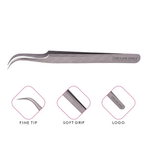 Eyelash Extension Wide Curved Tip Tweezer in Water Sand Color Private Label, Stainless Steel Eyelash Extension Tweezer - Product Image 1