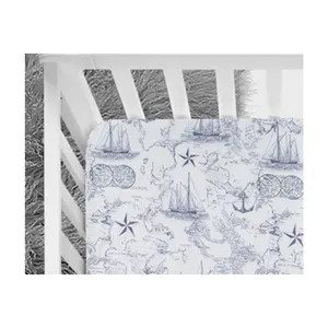 100% Organic Cotton customizable Wholesale Baby Fitted Crib Sheet baby bedding GOTS certified suppliers from India