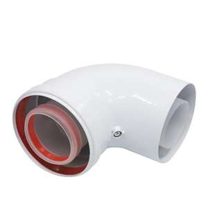<span class=keywords><strong>Coude</strong></span> de <span class=keywords><strong>cheminée</strong></span> à condensation à 90 degrés 60/100 mm, raccord d'extension pour tuyau de fumée à condensation - Product Image 5