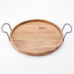 Plateau de service à dessert en fer et en bois fait à la main forme personnalisée plateau de service à dessert pour les meilleures ventes - Product Image 4