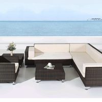 Ensembles de meubles de patio extérieur en rotin, canapés de jardin avec fonctions pivotantes et extensibles, canapé-lit de villa