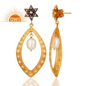 Ensemble de boucles d'oreilles pendantes en argent 925, perle en Zircon blanc, fabrication de bijoux, livraison gratuite - Product Image 3