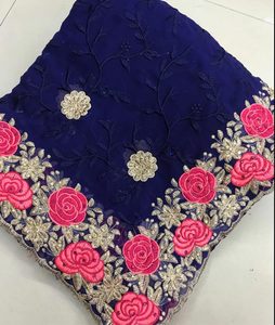 เสื้อส่าหรีสไตล์อินเดียสำหรับผู้หญิงผ้าส่าหรีปักลายแบบเต็มตัวสำหรับใส่ทำงานแบบชิ้นใหญ่สำหรับนักออกแบบที่งดงาม - Product Image 4