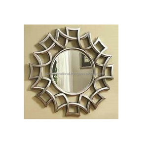 Miroir métallique en laiton et aluminium Antique - Product Image 1