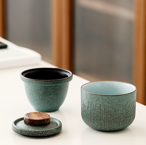 Mini Set <span class=keywords><strong>da</strong></span> tè in ceramica <span class=keywords><strong>da</strong></span> viaggio teiera cinese Kung Fu tazza <span class=keywords><strong>da</strong></span> tè in porcellana <span class=keywords><strong>con</strong></span> <span class=keywords><strong>infusore</strong></span> <span class=keywords><strong>da</strong></span> tè borsa portatile per Picnic all'aperto Hotel - Product Image 2