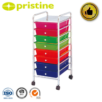 Muebles de almacenamiento para el hogar MIT DIY, cajón de almacenamiento de plástico de 8 niveles, oficina, hogar, sala de estar, cromado, moderno, ahorro de espacio