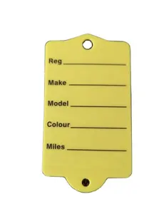 Custom Plastic Rounded Corners Key Tags With Key Ring