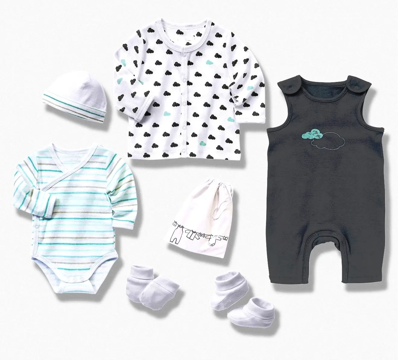 Set di abbigliamento per neonato 6 pezzi, Set di abbigliamento per neonati vestiti per bambini etichetta privata servizio OEM Set regalo per neonato Unisex inverno