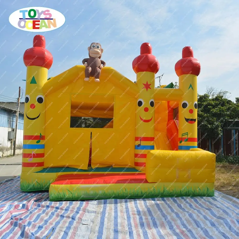 Kids Inflatable Monkey Combo Bouncer House Jumping Castle With Slide