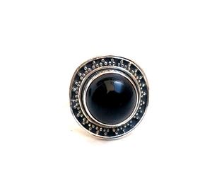 Onyx noir bijoux faits à la main solide 925 bagues en argent bijoux en argent Sterling en vrac en gros bagues en argent pour les femmes - Product Image 4