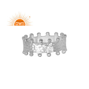 Fine Sterling Silver Hammered Band <b>Ring</b> for Women Silver Jewelry Manufacturer - Product Image 1