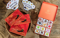 Coffret Cadeau de Voyage en Chocolat Noir Amère Sucrée en Gros avec Confiture de Fruits et Épices Mélangés, 24 Pièces pour Offrir