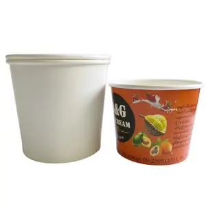 Free sample customized bowl logo printing 16 oz ice cream cup with lid