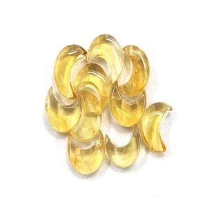 Vente en gros de cabochons en citrine jaune naturelle de 5 pièces en forme de lune lisse pour bijoux en pierre de naissance de novembre - Product Image 1